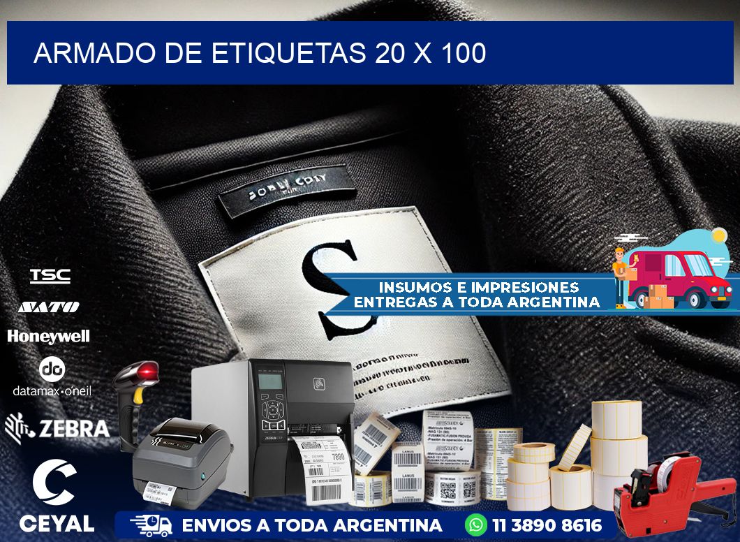 Armado de etiquetas 20 x 100
