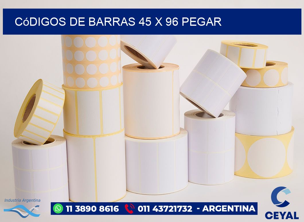 Códigos de Barras 45 x 96 pegar