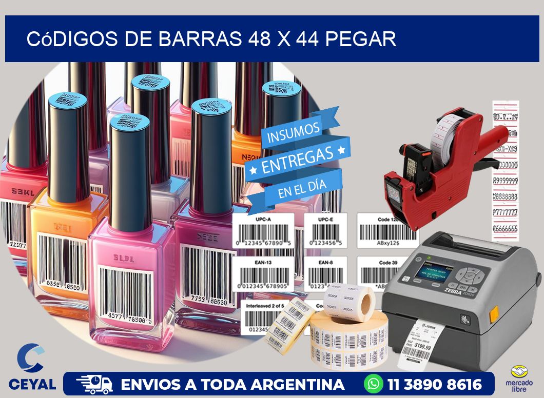 Códigos de Barras 48 x 44 pegar