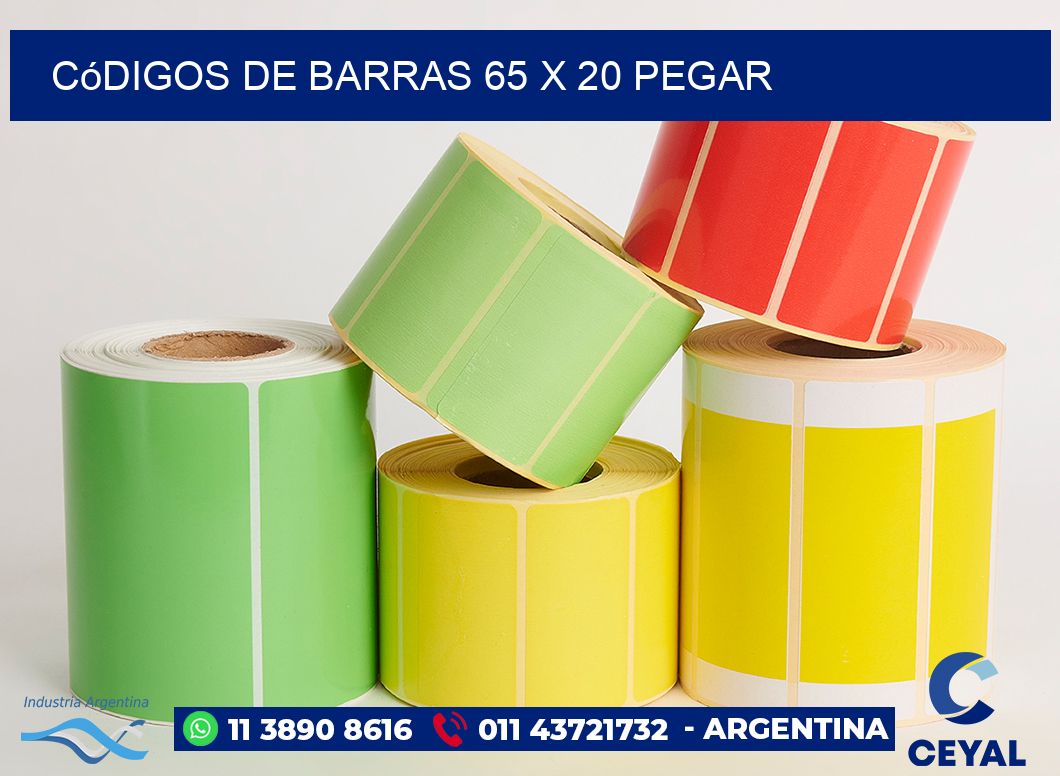 Códigos de Barras 65 x 20 pegar