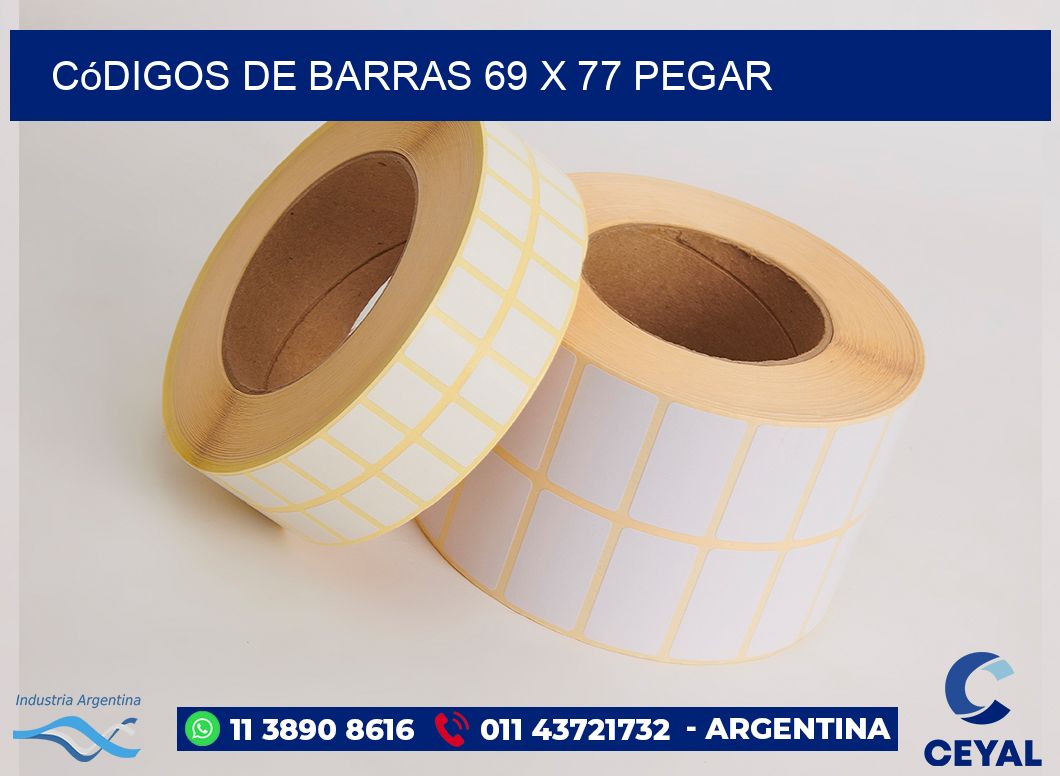 Códigos de Barras 69 x 77 pegar