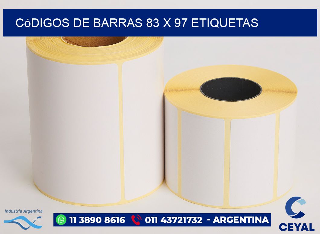Códigos de Barras 83 x 97 etiquetas