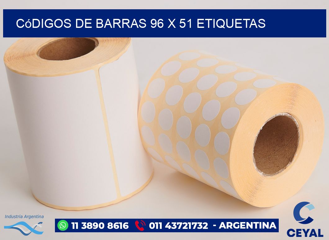Códigos de Barras 96 x 51 etiquetas