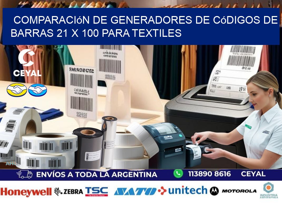 Comparación de Generadores de Códigos de Barras 21 x 100 para Textiles