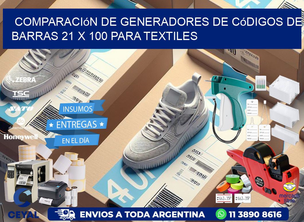 Comparación de Generadores de Códigos de Barras 21 x 100 para Textiles
