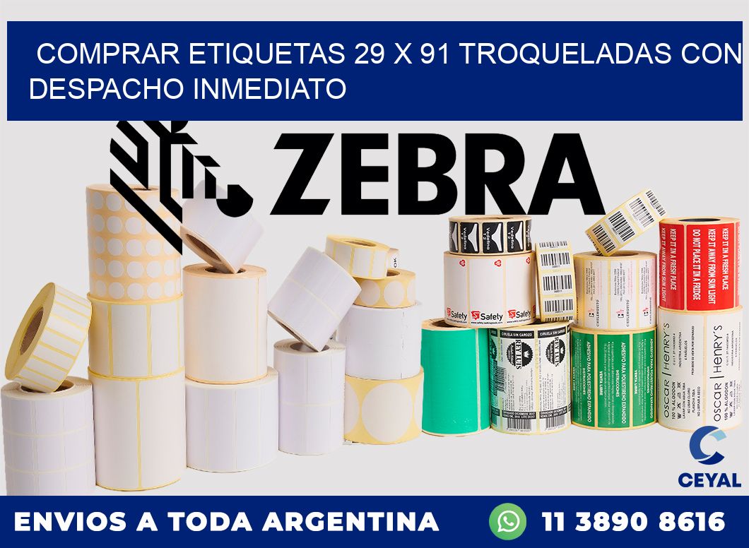 Comprar etiquetas 29 x 91 troqueladas con despacho inmediato