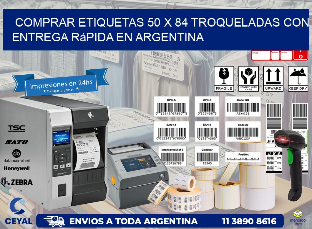 Comprar etiquetas 50 x 84 troqueladas con entrega rápida en Argentina