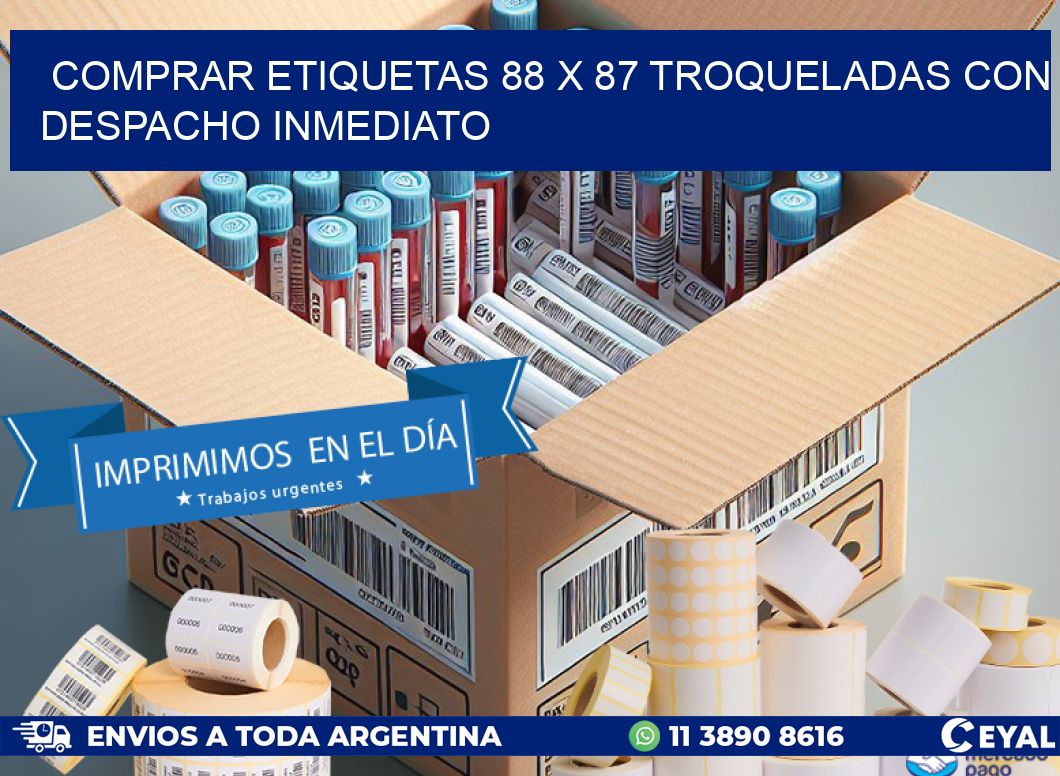 Comprar etiquetas 88 x 87 troqueladas con despacho inmediato