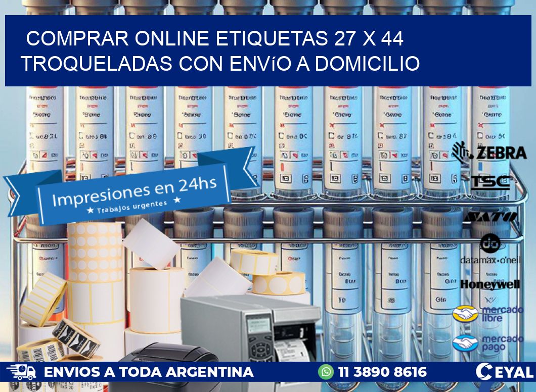 Comprar online etiquetas 27 x 44 troqueladas con envío a domicilio
