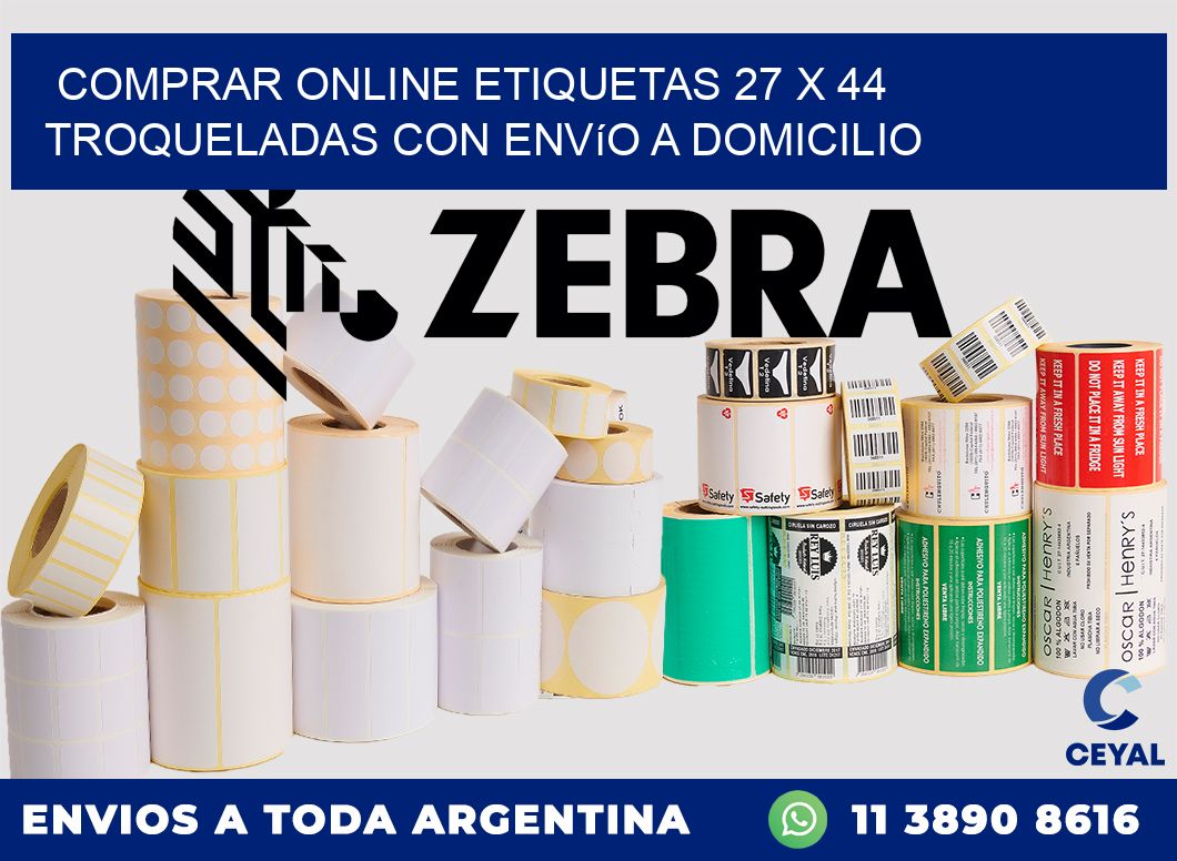 Comprar online etiquetas 27 x 44 troqueladas con envío a domicilio