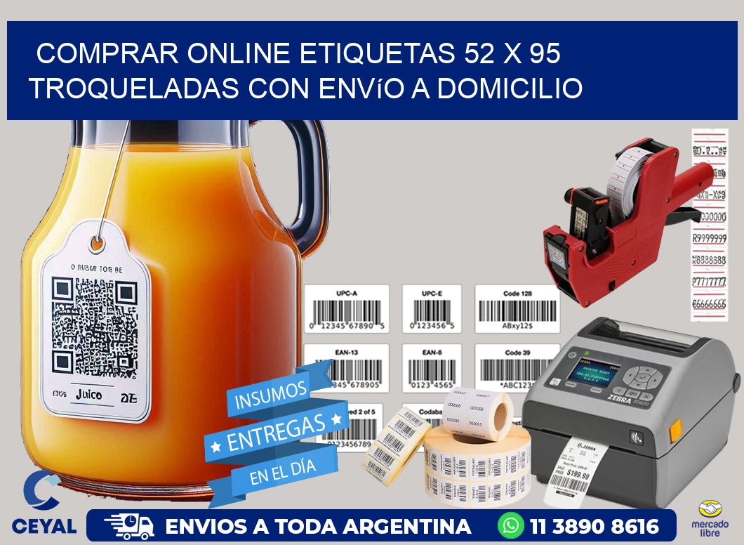 Comprar online etiquetas 52 x 95 troqueladas con envío a domicilio