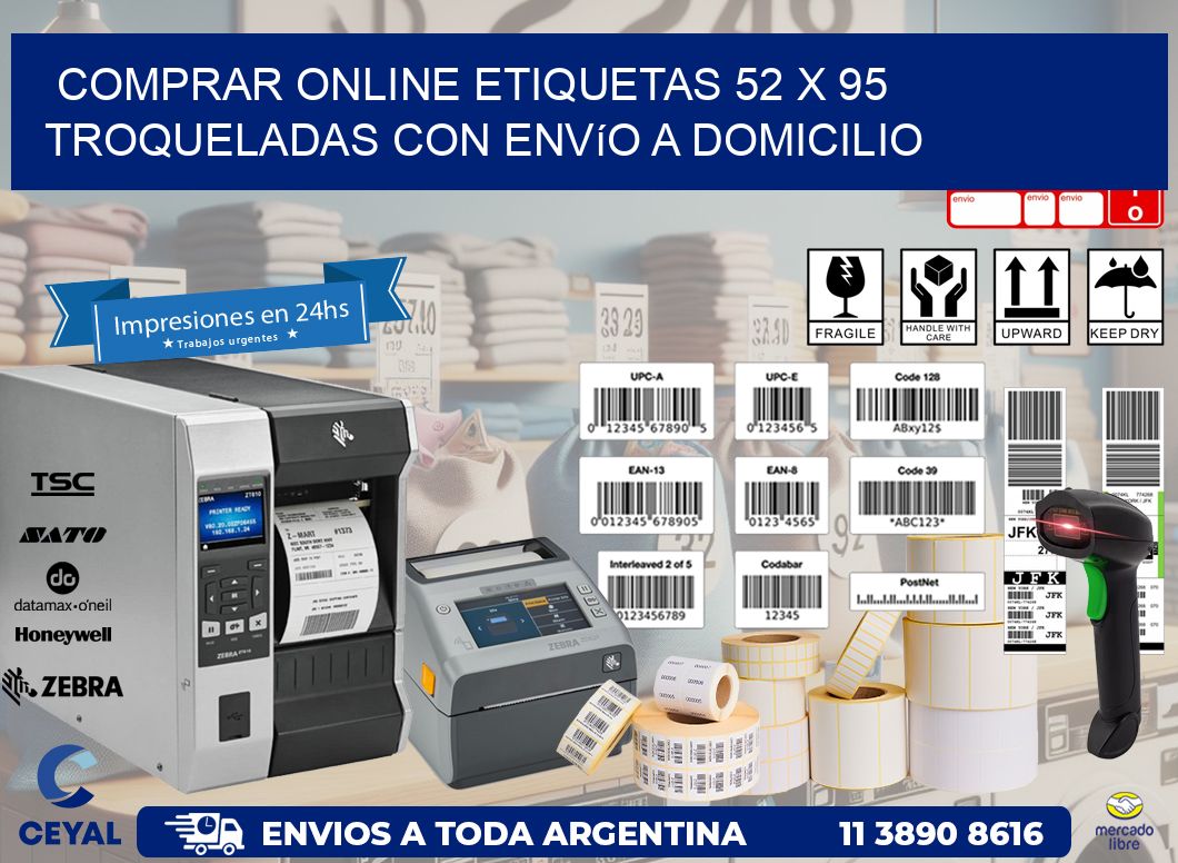 Comprar online etiquetas 52 x 95 troqueladas con envío a domicilio