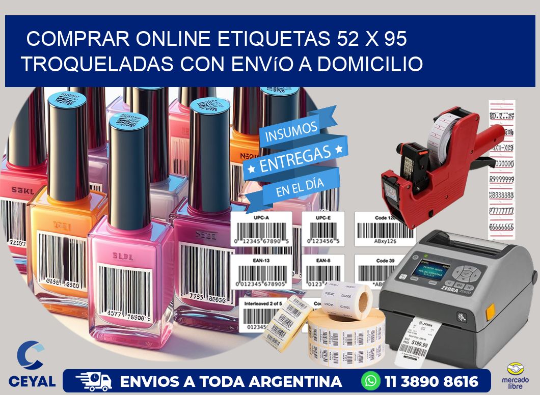 Comprar online etiquetas 52 x 95 troqueladas con envío a domicilio