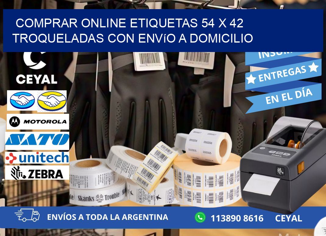 Comprar online etiquetas 54 x 42 troqueladas con envío a domicilio