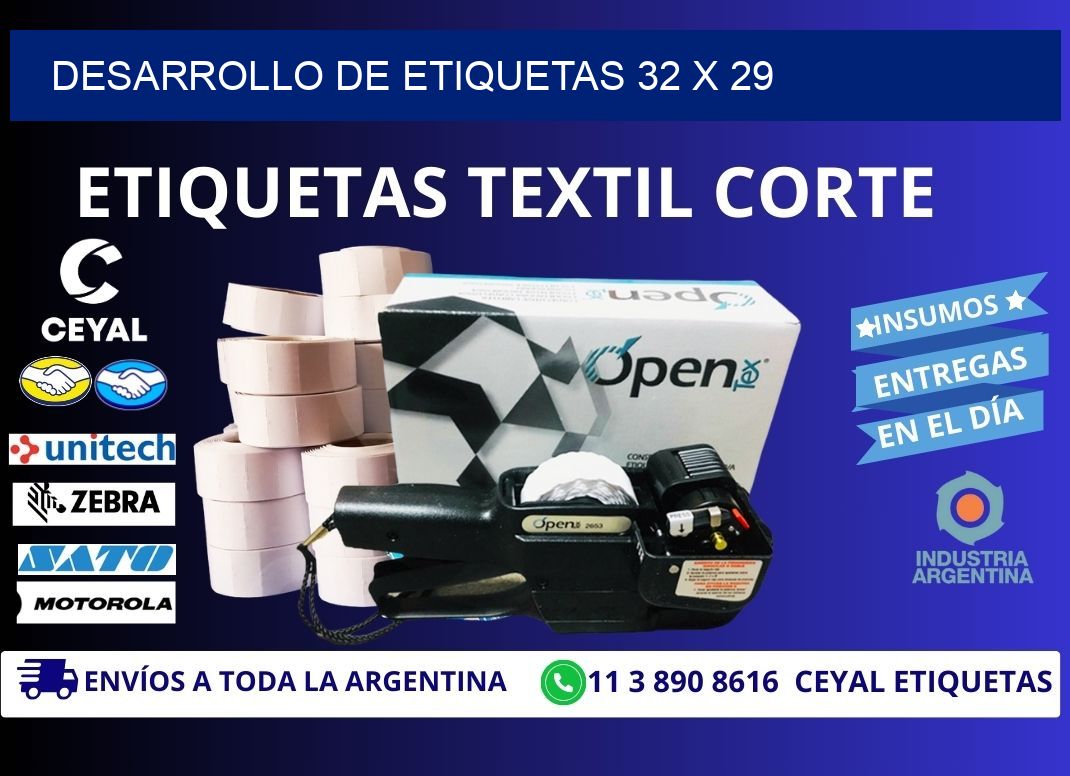 Desarrollo de etiquetas 32 x 29