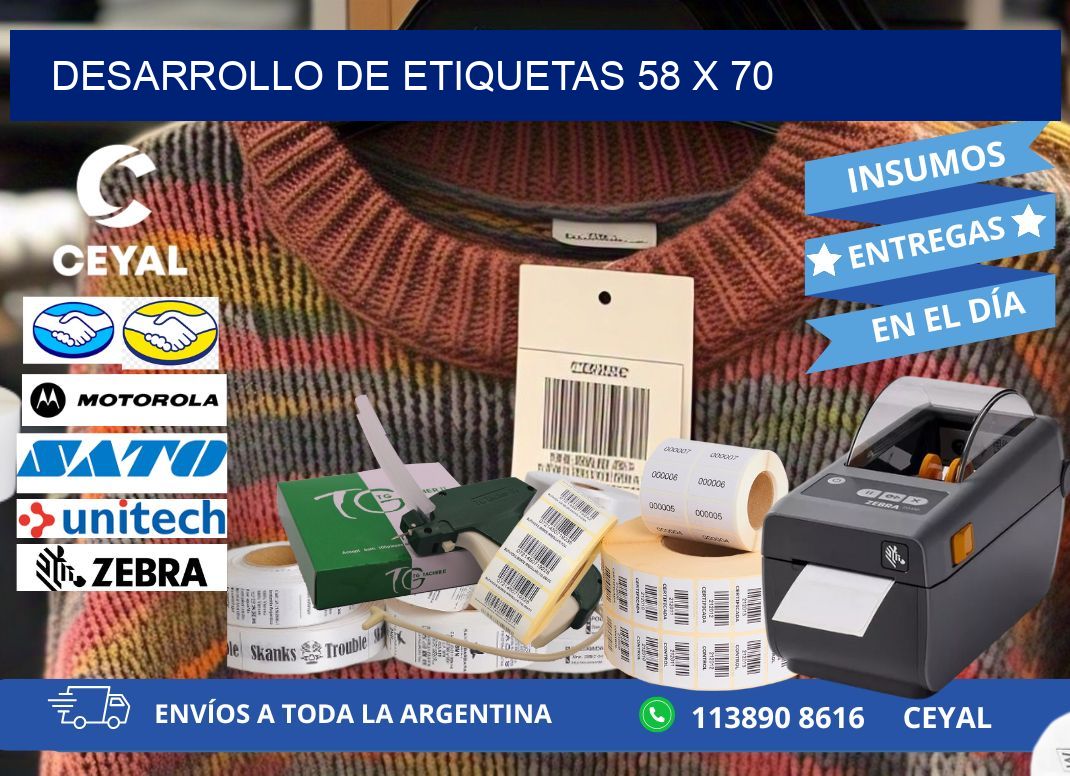 Desarrollo de etiquetas 58 x 70