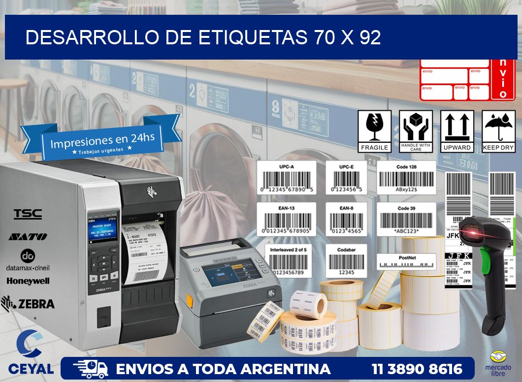 Desarrollo de etiquetas 70 x 92