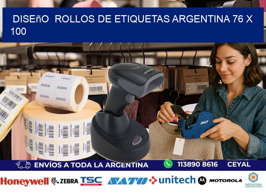 Diseño  ROLLOS DE ETIQUETAS ARGENTINA 76 x 100
