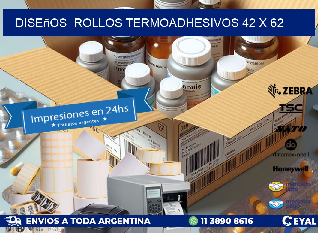 Diseños  ROLLOS TERMOADHESIVOS 42 x 62