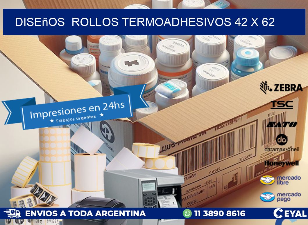 Diseños  ROLLOS TERMOADHESIVOS 42 x 62