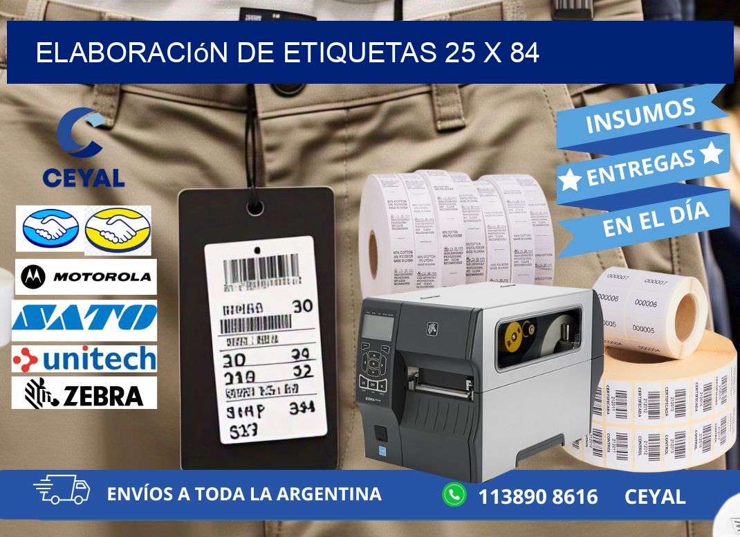Elaboración de etiquetas 25 x 84