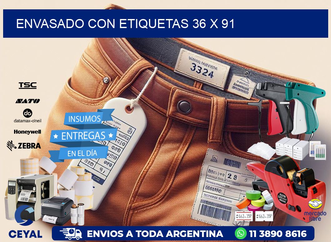 Envasado con etiquetas 36 x 91