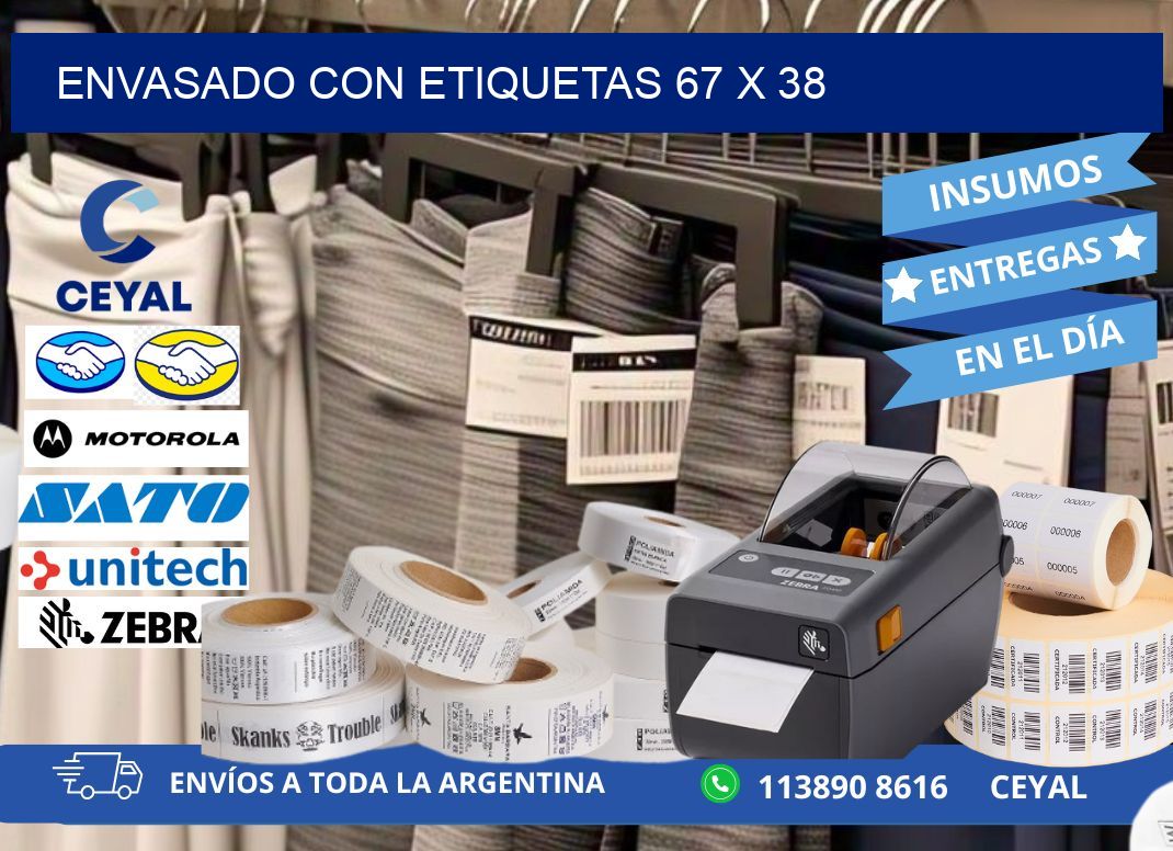 Envasado con etiquetas 67 x 38