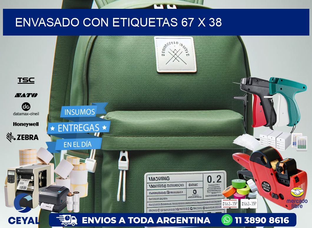 Envasado con etiquetas 67 x 38