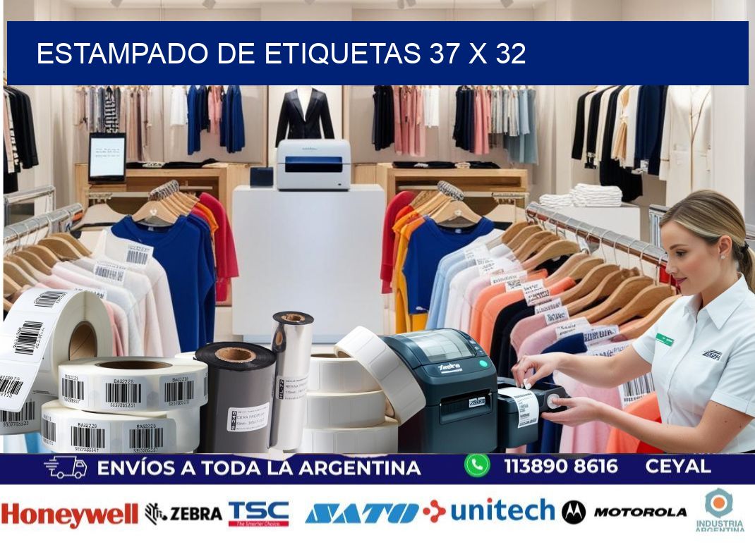 Estampado de etiquetas 37 x 32