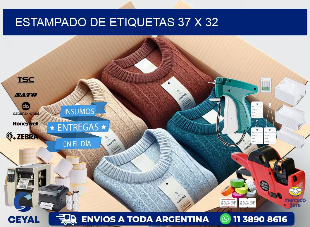 Estampado de etiquetas 37 x 32