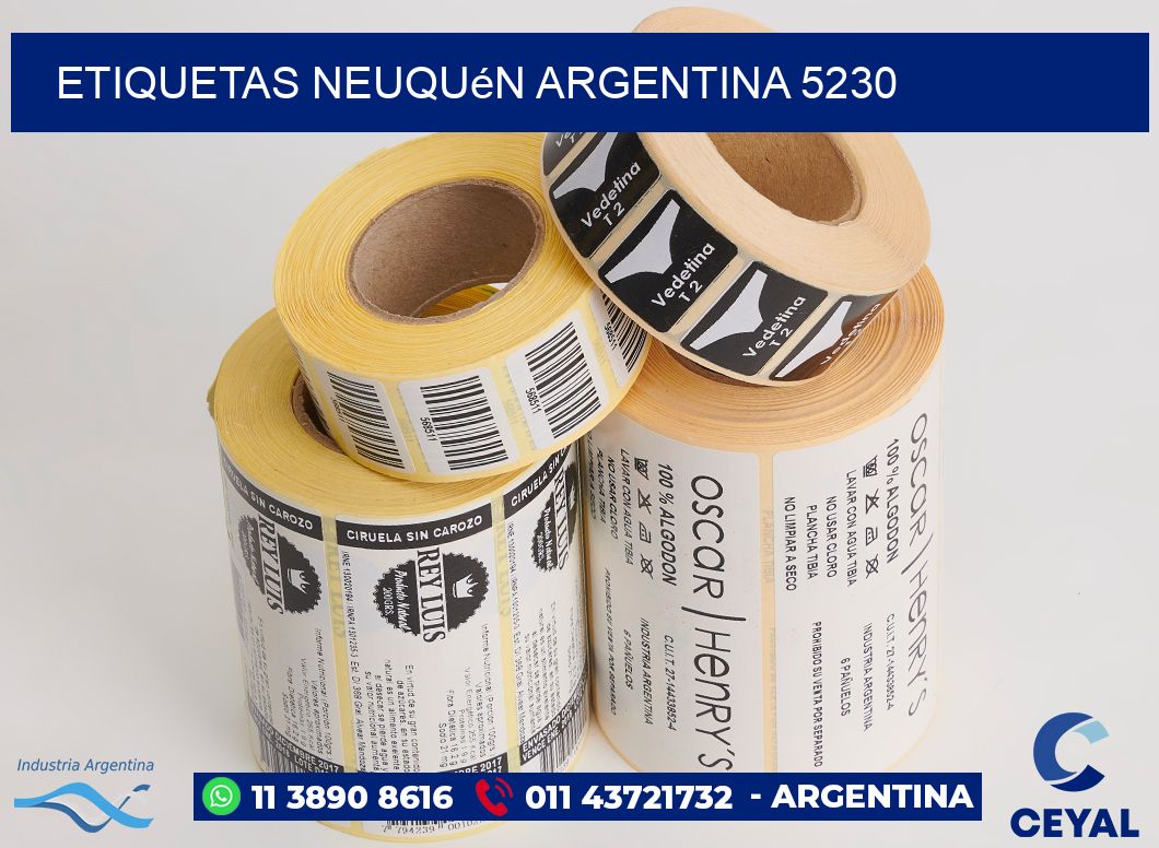 Etiquetas Neuquén Argentina 5230