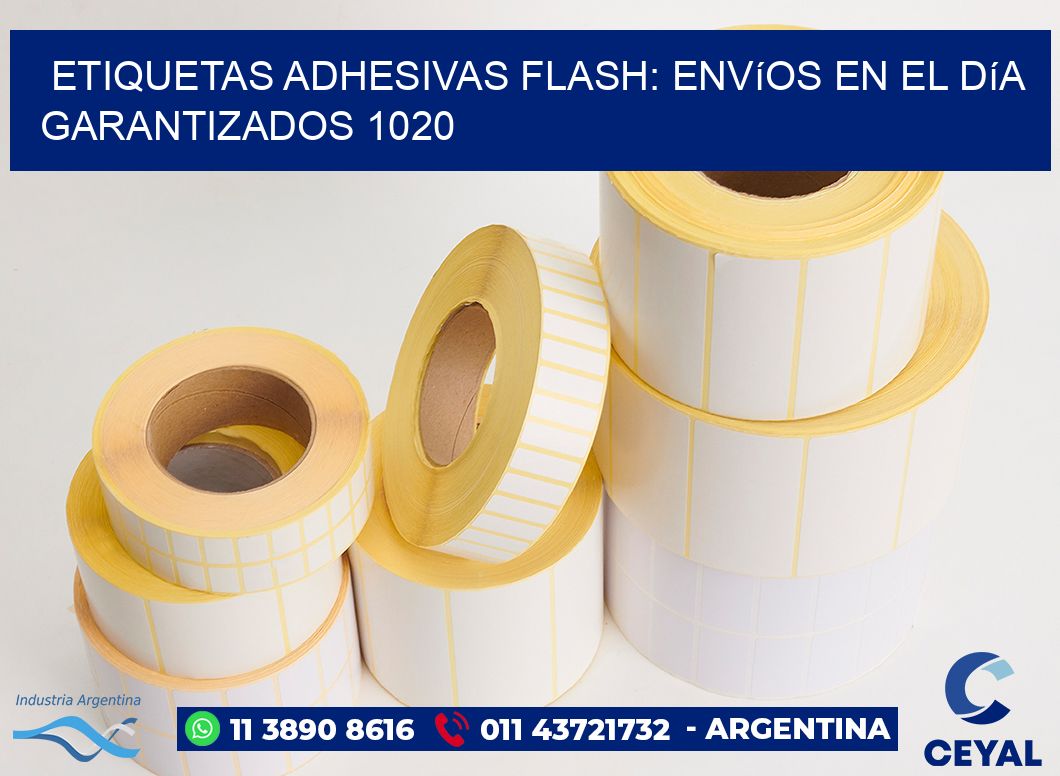 Etiquetas adhesivas Flash: Envíos en el Día Garantizados 1020