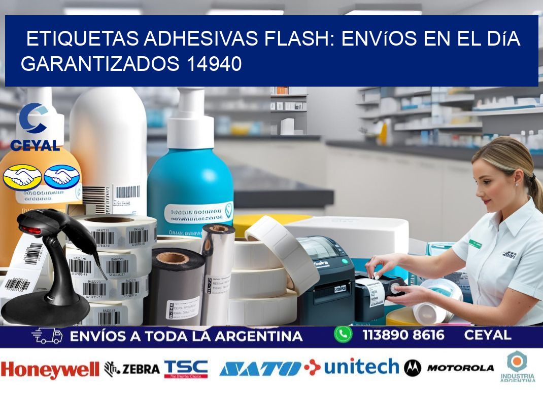 Etiquetas adhesivas Flash: Envíos en el Día Garantizados 14940
