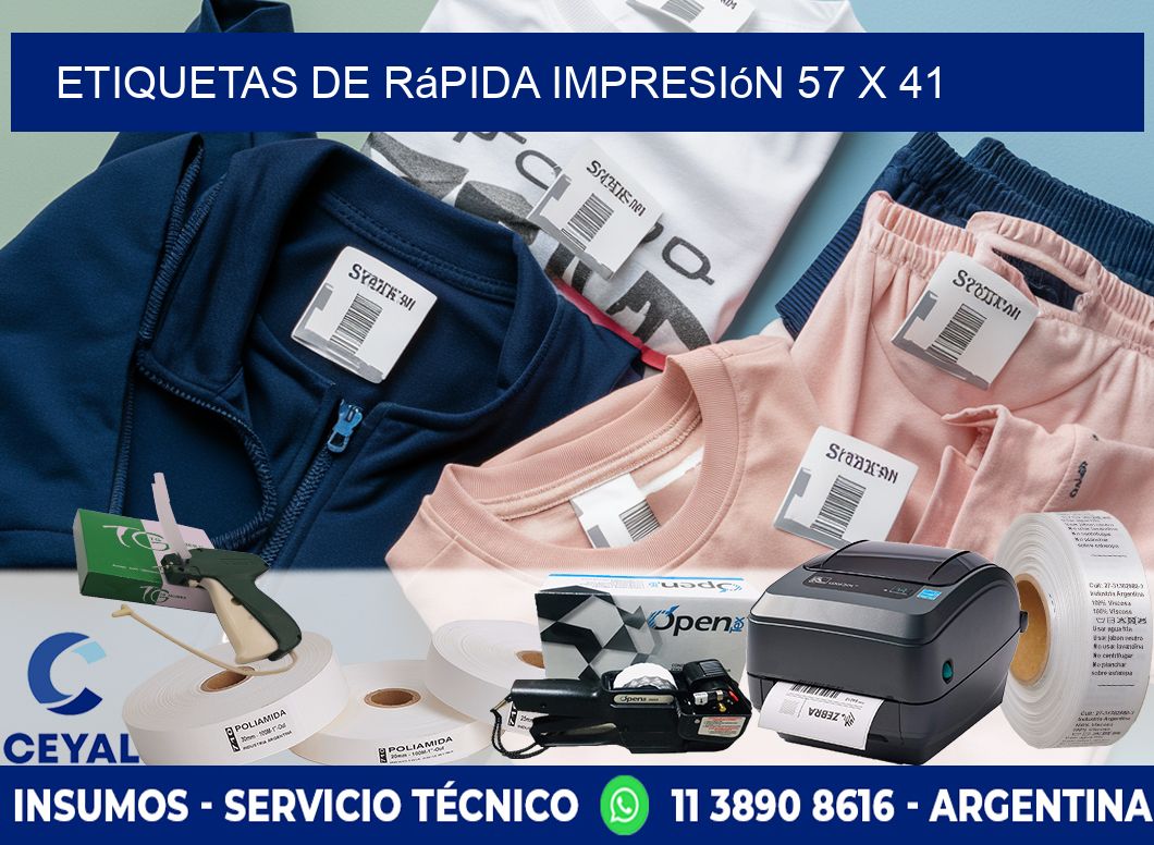 Etiquetas de rápida impresión 57 x 41