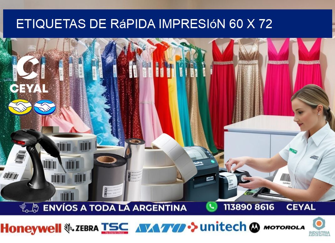 Etiquetas de rápida impresión 60 x 72