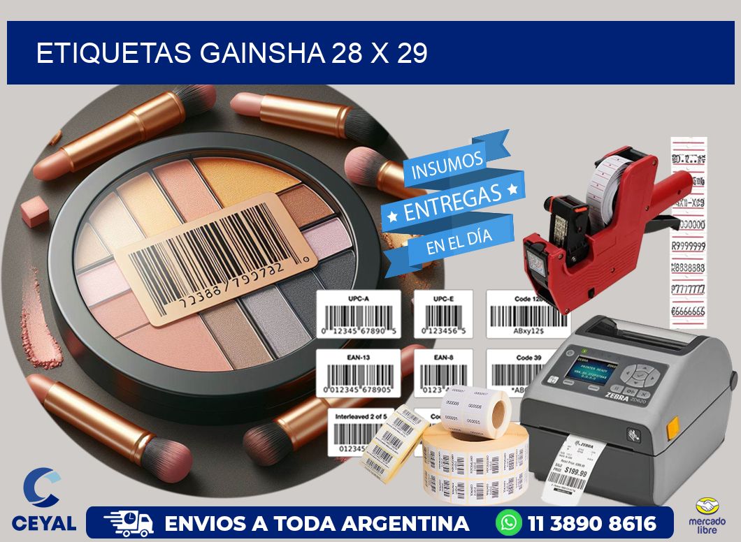 Etiquetas gainsha 28 x 29
