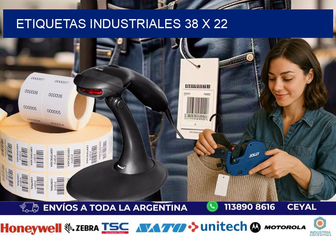 Etiquetas industriales 38 x 22