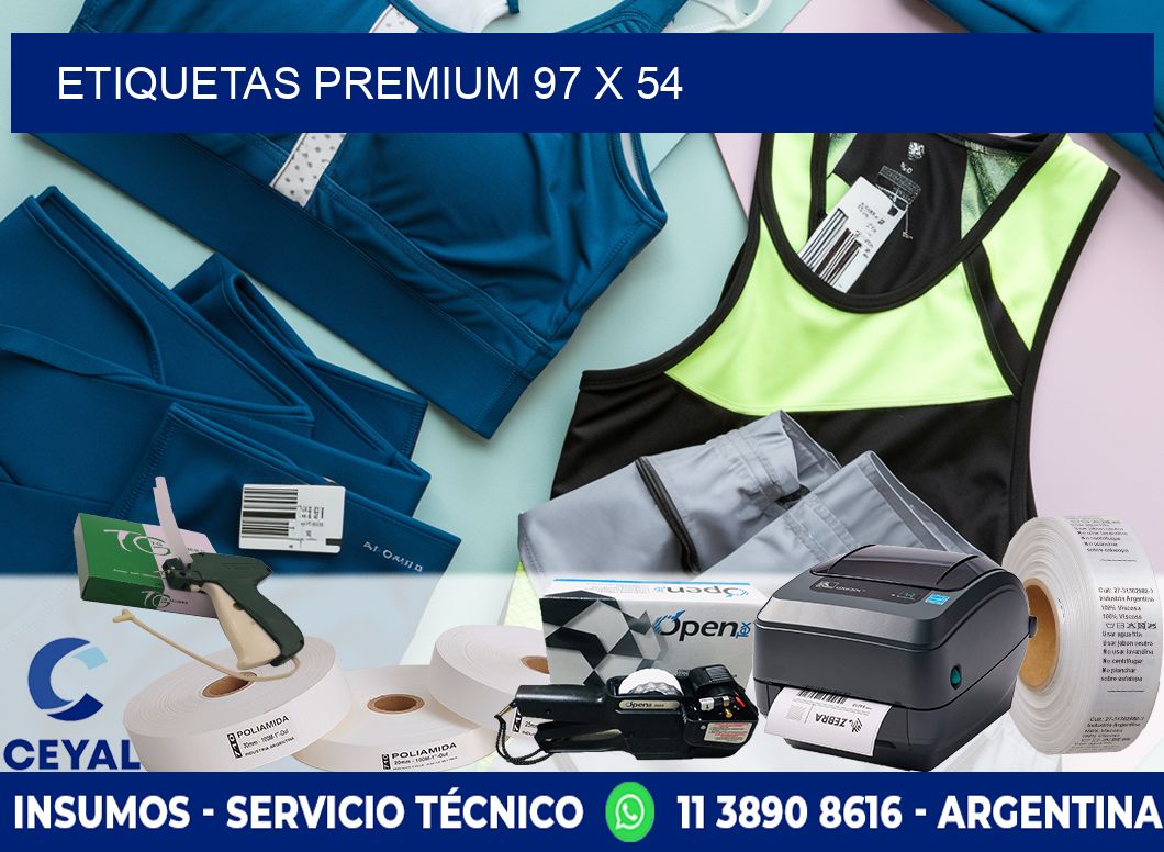 Etiquetas premium 97 x 54