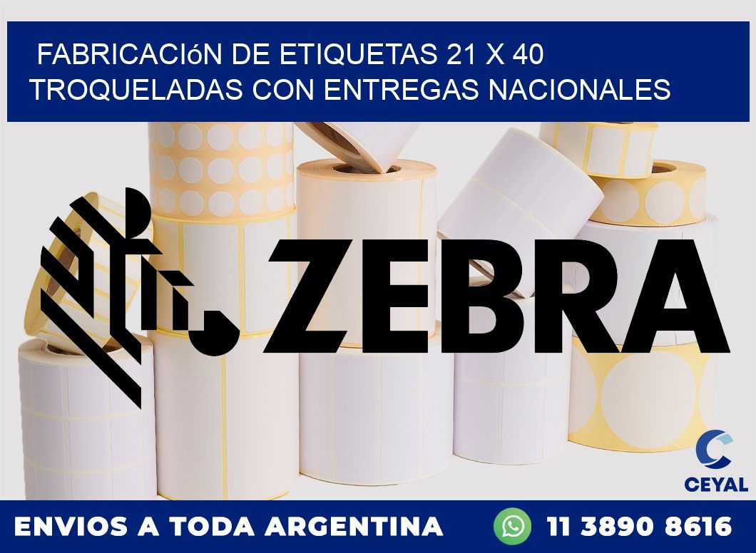 Fabricación de etiquetas 21 x 40 troqueladas con entregas nacionales