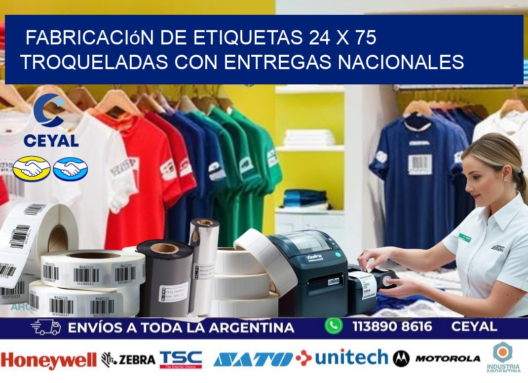 Fabricación de etiquetas 24 x 75 troqueladas con entregas nacionales
