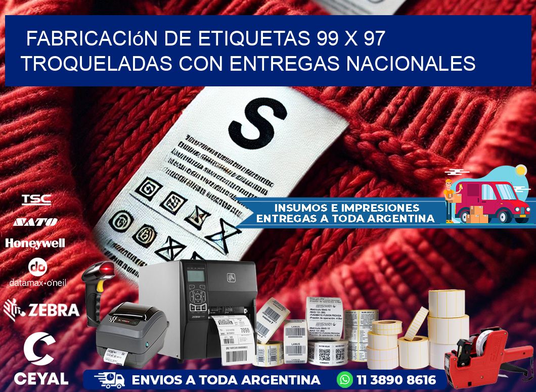 Fabricación de etiquetas 99 x 97 troqueladas con entregas nacionales