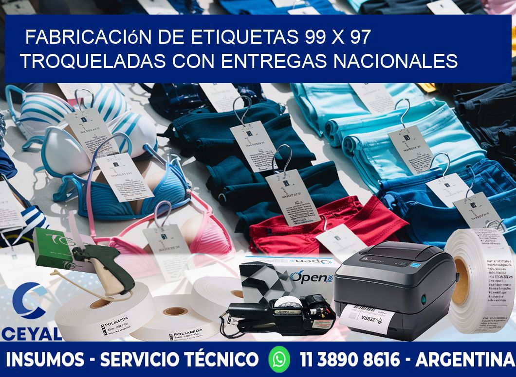 Fabricación de etiquetas 99 x 97 troqueladas con entregas nacionales