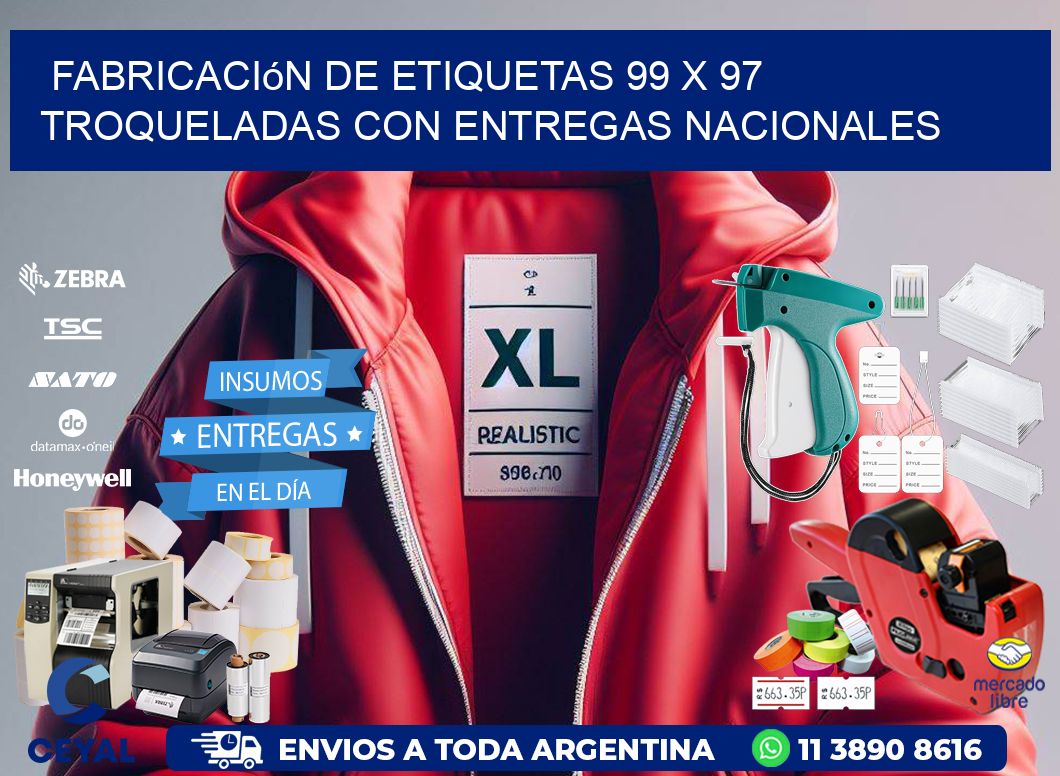 Fabricación de etiquetas 99 x 97 troqueladas con entregas nacionales