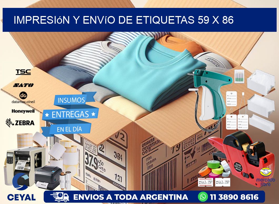 Impresión y envío de etiquetas 59 x 86
