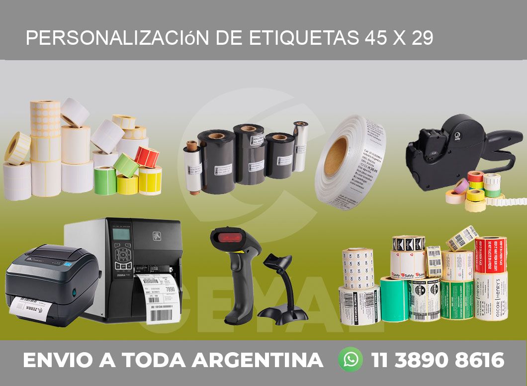 Personalización de etiquetas 45 x 29