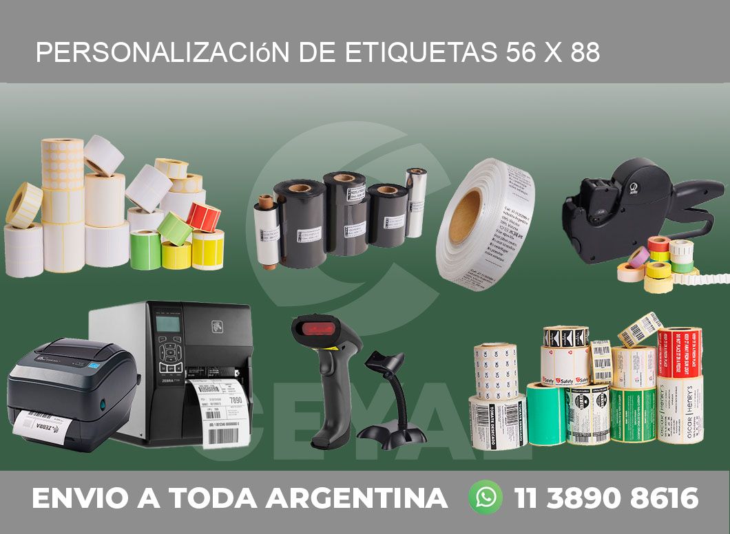 Personalización de etiquetas 56 x 88