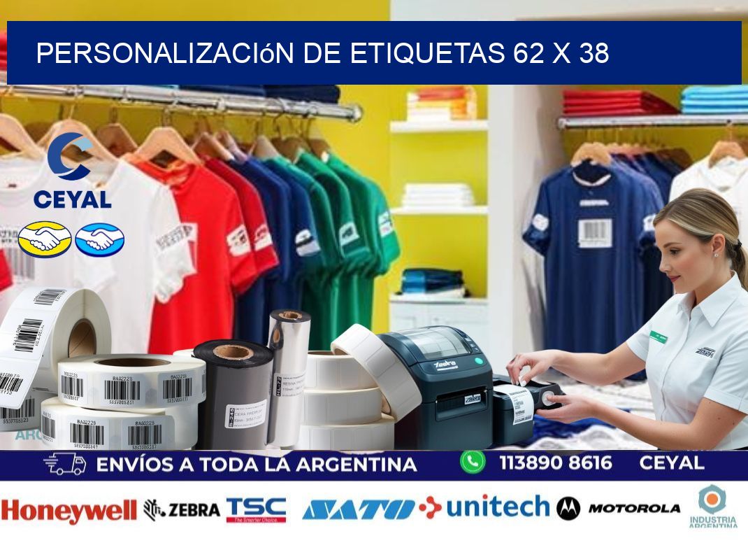 Personalización de etiquetas 62 x 38