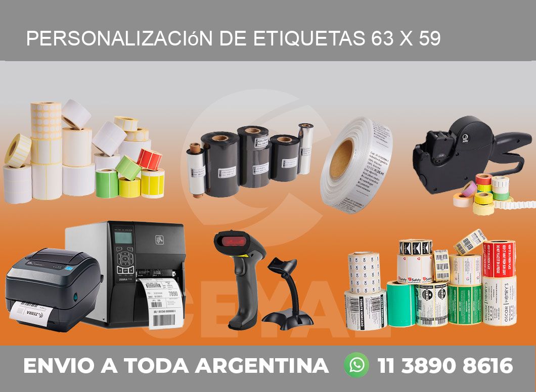 Personalización de etiquetas 63 x 59