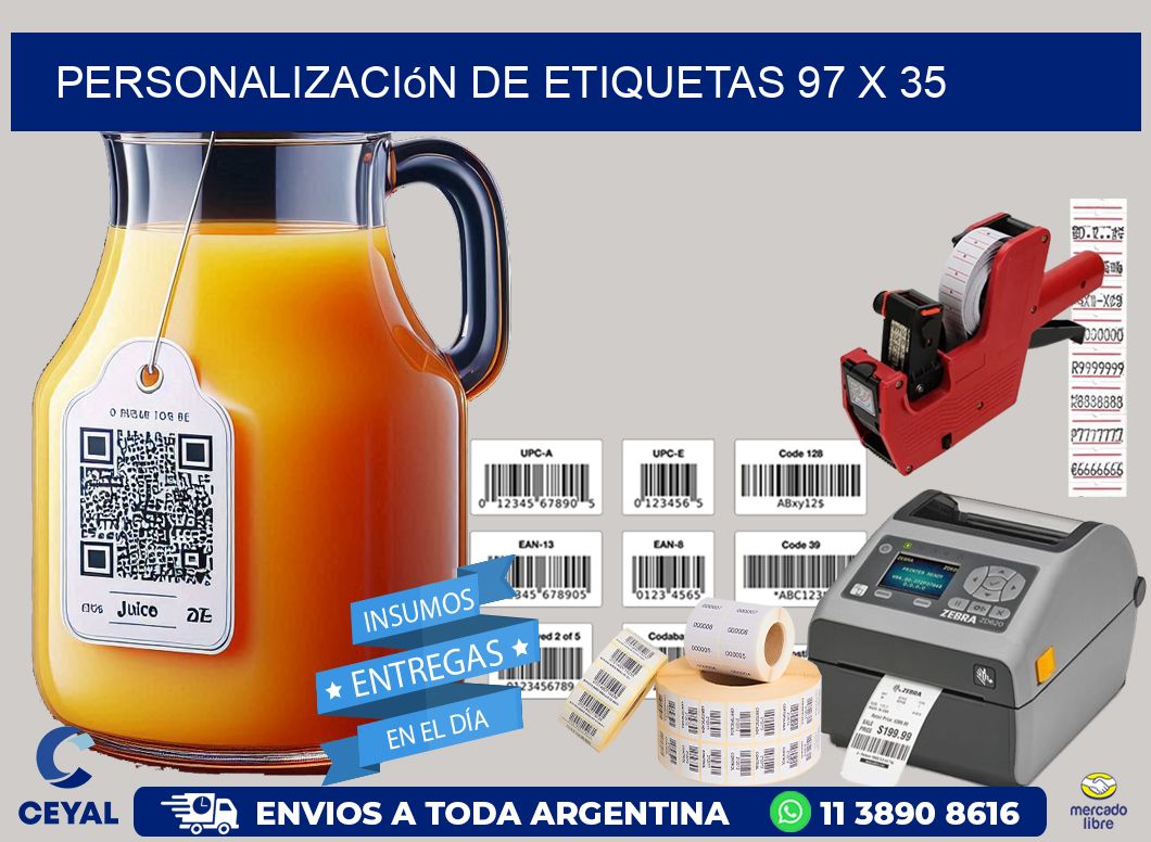 Personalización de etiquetas 97 x 35