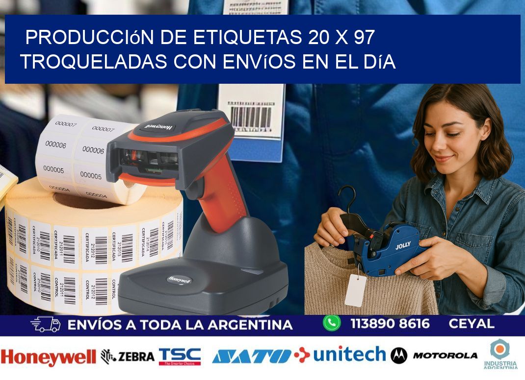 Producción de etiquetas 20 x 97 troqueladas con envíos en el día